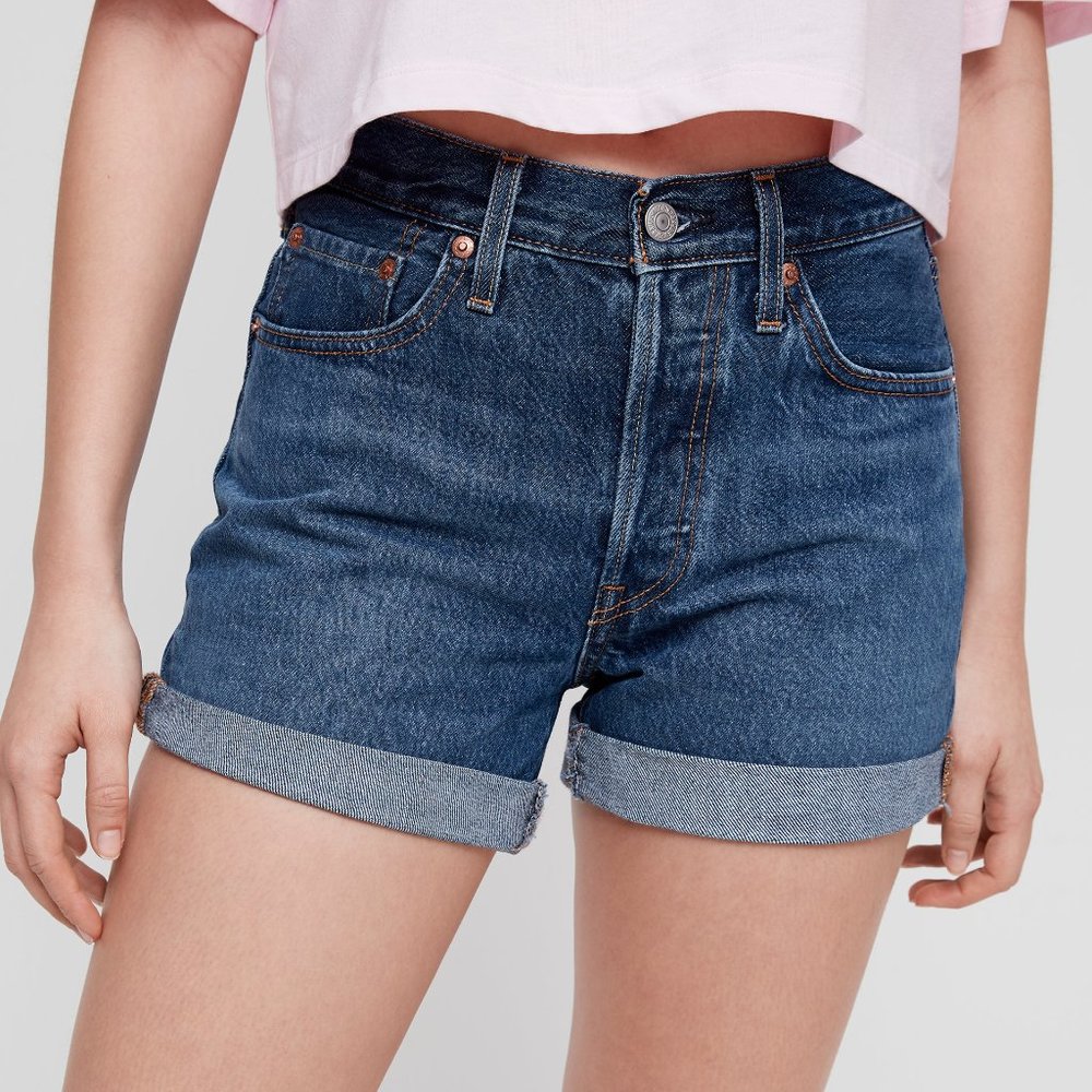 Levi's 501 Long Shorts 27 Blue Clue